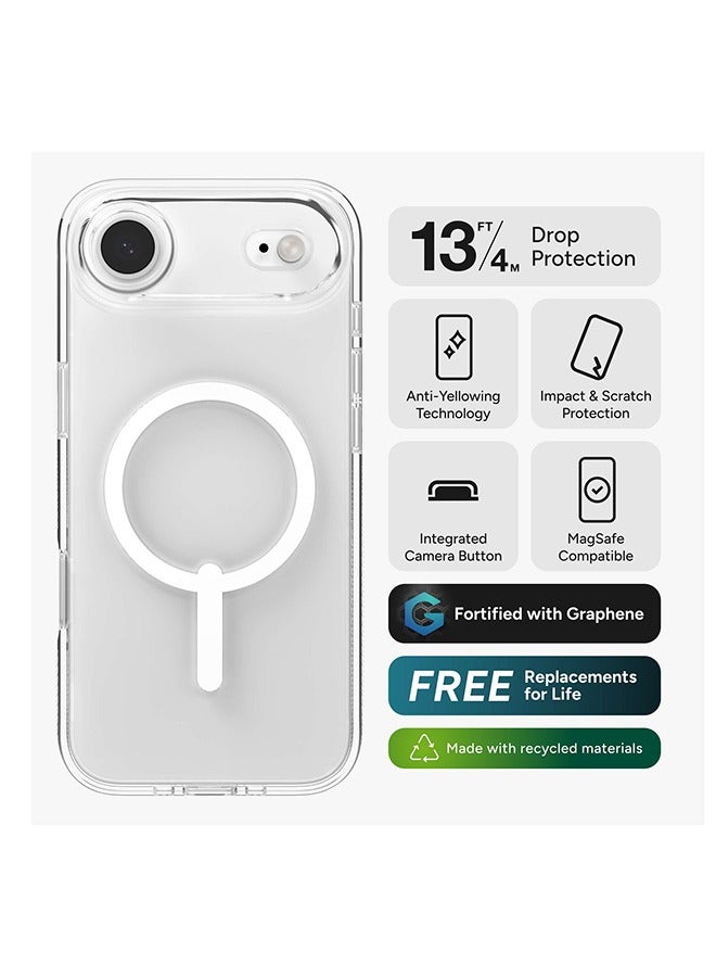 ZAGG iPhone Air 3-in-1 Bundle – Crystal Palace Snap Case MagSafe Compatible Clear Protective Cover with Screen Protector & Camera Lens Protector - Image 5